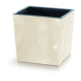 Prosperplast Urbi Square Low Beton Effect Planter 24x24x23.5cm - Cream Touch